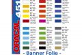 Farbkarte Oracal 451 Banner Folie